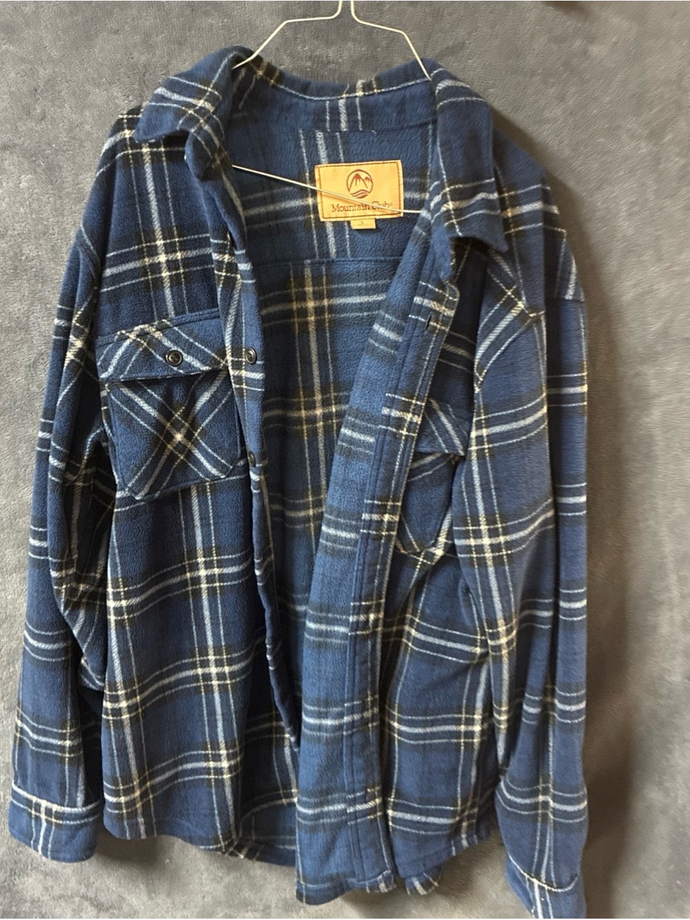 Mountain Club  Men's Blue Plaid Lightweight Shirt Jacket